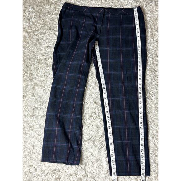J.Jill Premium Bi-Stretch Flannel Plaid Ankle Trouser Pants Gray Work Women 14 - Picture 4 of 12